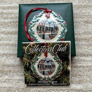 Longaberger Collector Club Hometown Christmas Ornament Shopping Main Street 1998